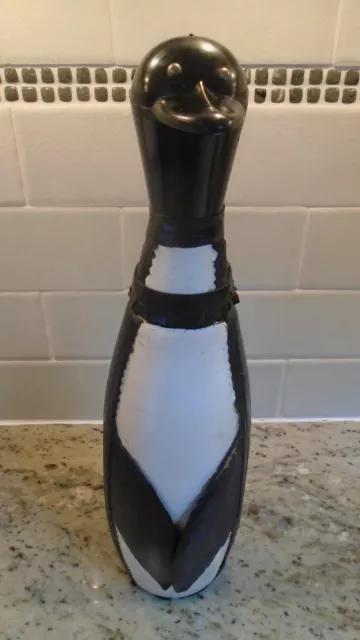 Vintage Italian Leather Covered Wine Bottle Penguin