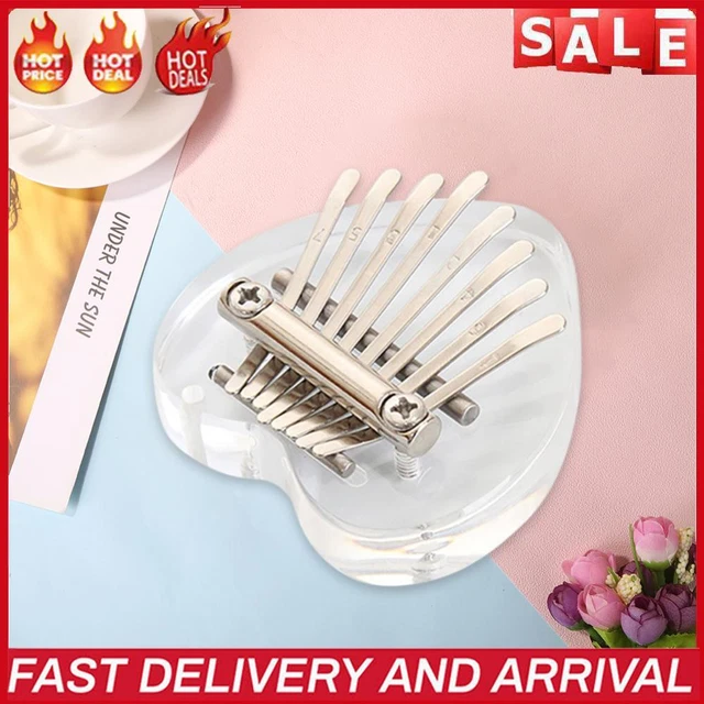 Mini Kalimba Daumenklavier Acryl 8-Ton süßes Fingerklavier Musik Geschenk (Herz)