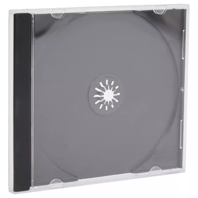 100 x Standard Single 10.4 mm Spine CD Jewel Cases with Black Tray 1 Disc