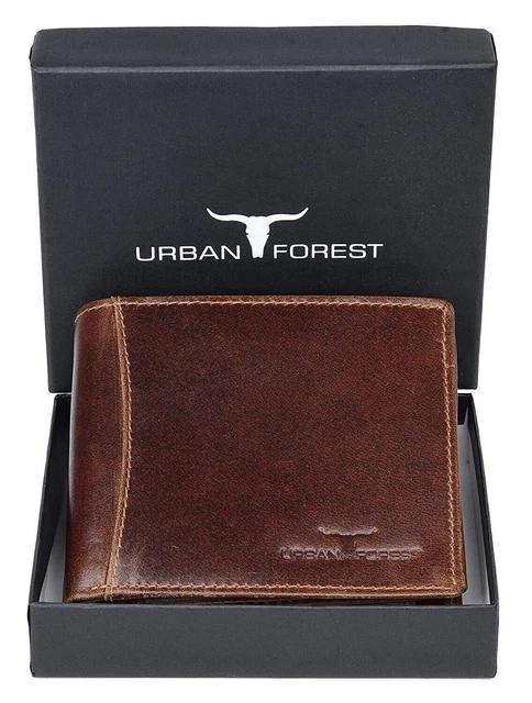 NEW Brown Leather Men's Wallet Bi-fold RFID Blocking Premium Quality