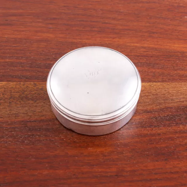 John Deacon Georgian Sterling Silver Snuff Box Circular Refined 1789