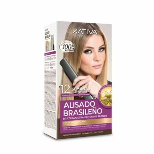 Kativa Blonde Brazilian Straightening Kit For Light Blonde Hair