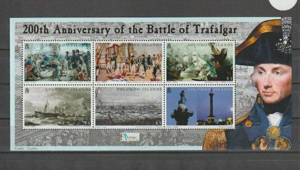 Solomon Islands 2005 SG1099-1104 6v Sheet NHM Trafalgar Bicent-Nelson & Hardy on