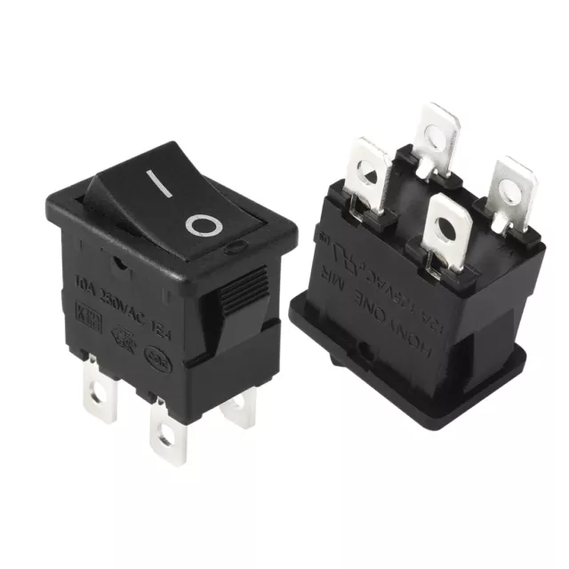 10pz AC 12A/125V 10A/250V DPST 4P 2 Posizione Boat I/O interruttore a bilanciere