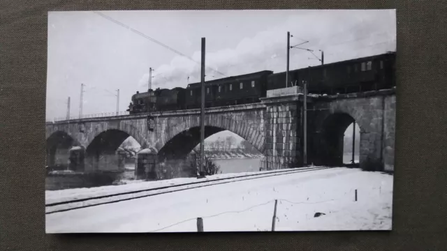 8584 Pressefoto BBÖ-Dampfzug auf Brücke um 1930