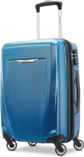 Samsonite Winfield 3 DLX Hardside Luggage Blue Navy Carry On 20 Inch Spinners