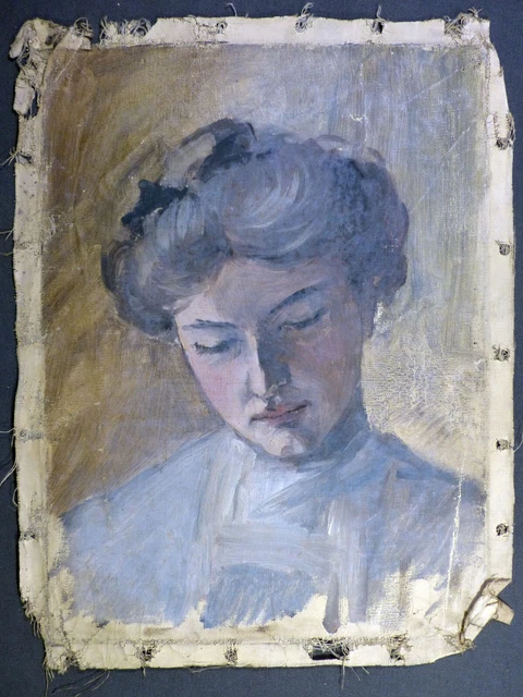 Huile sur toile - Portrait de femme - Vers 1900  (sans chassis)