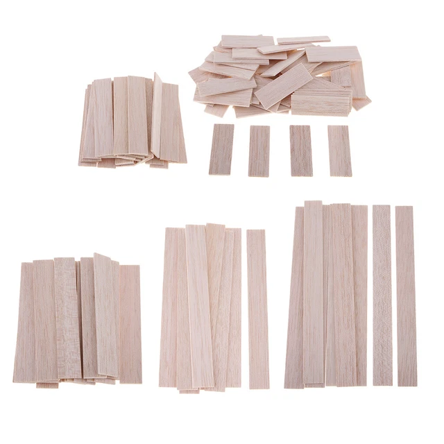 NATURAL BALSA WOOD Unfinished Sticks Strips Kids Craft Wood Boat Model DIY £6.19 PicClick UK