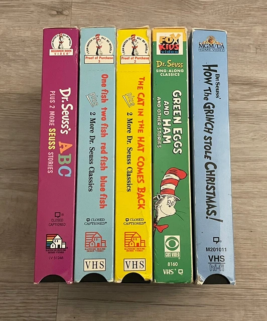DR. SEUSS VHS Lot Sing-Along Classics ABC Cat In The Hat Green Eggs One