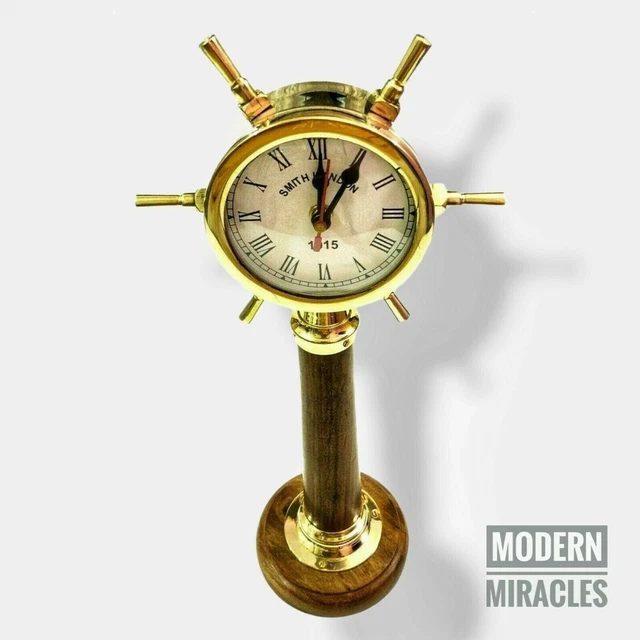 Antik Nautisch Messing Schiff Rad Schreibtisch Uhr Vintage Maritim Wohndeko Gift