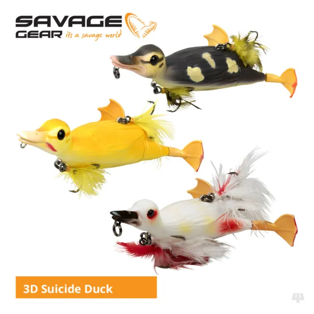 Savage Gear 3D Suicide Duck Lures - Pike Zander Musky Catfish Fishing Tackle