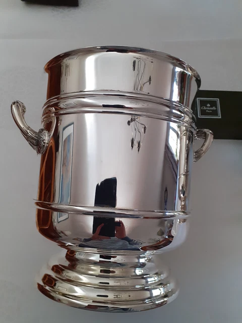 Seau à Champagne Folio Christofle Vintage – Argenté, Plaqué Argent, France, Parfait état