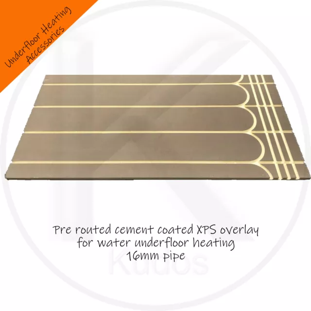 Overlay Water Underfloor Heating Grooved Cement Coated XPS for 16mm Pipe 22mm