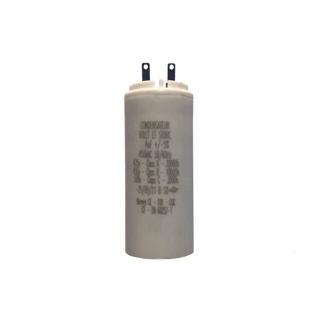 Lot De 2 Condensateurs 4µF (4uF) Pour Moteur De Volet Roulant - Avec Fils - Marque Ducati Energia - Neuf