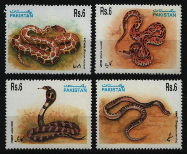 Pakistan 1995 - Mi-Nr. 925-928 ** - MNH - Schlangen / Snakes