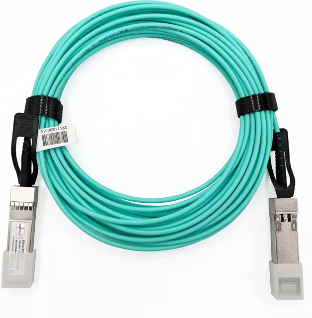 Elfcam® - Câble Fibre Optique OM3 SFP+ à SFP+ AOC 10Gbit/s, Compatible avec SFP-