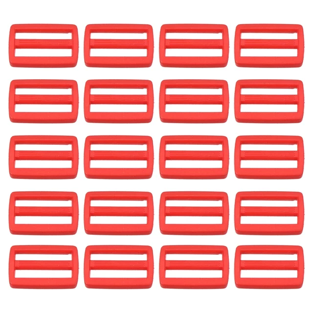 Paquete de 5/8" 100 hebillas deslizantes Tri-Glide correa cierre de correa rojo