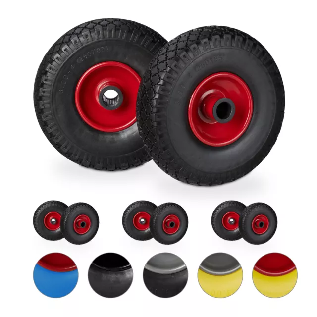 Roue de brouette Lot 8 caoutchouc 3.00-4" 100 kg Roue de rechange axe de 25 mm