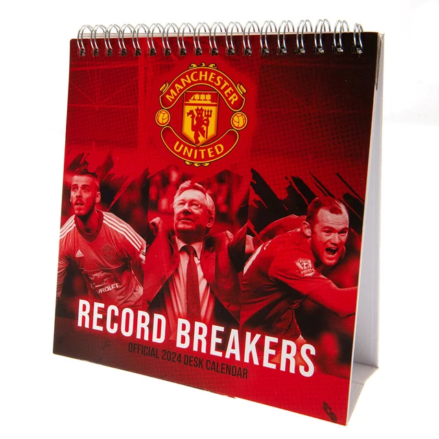 MANCHESTER UNITED FC Desktop Calendar 2024 Official Merchandise UK