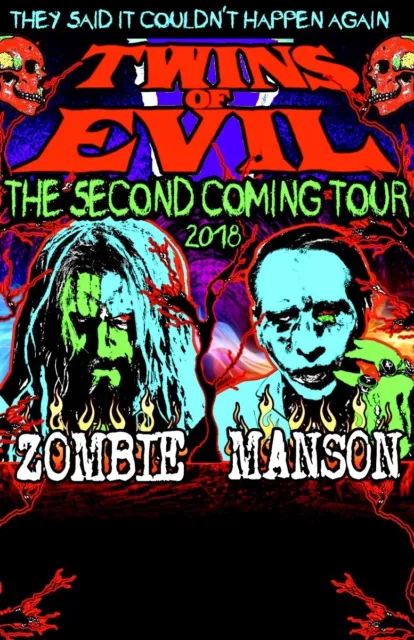 Marilyn Manson & Rob Zombie Twins Of Evil Tour Concert Poster The Second Coming