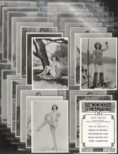 B.a.t.-Full Set- Modern Beauties 1938 (Printed Back 6Th Series Xf36 Cards)