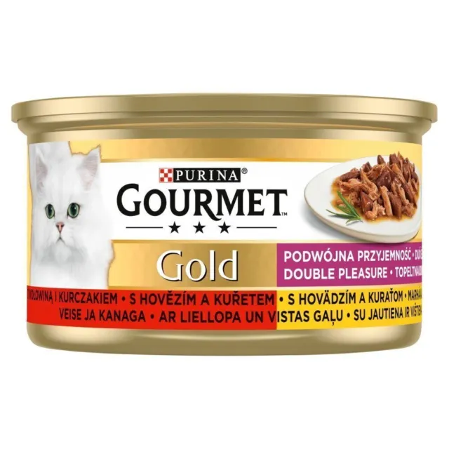 GOURMET GOLD AU BOEUF ET POULET POUR CHAT 85g