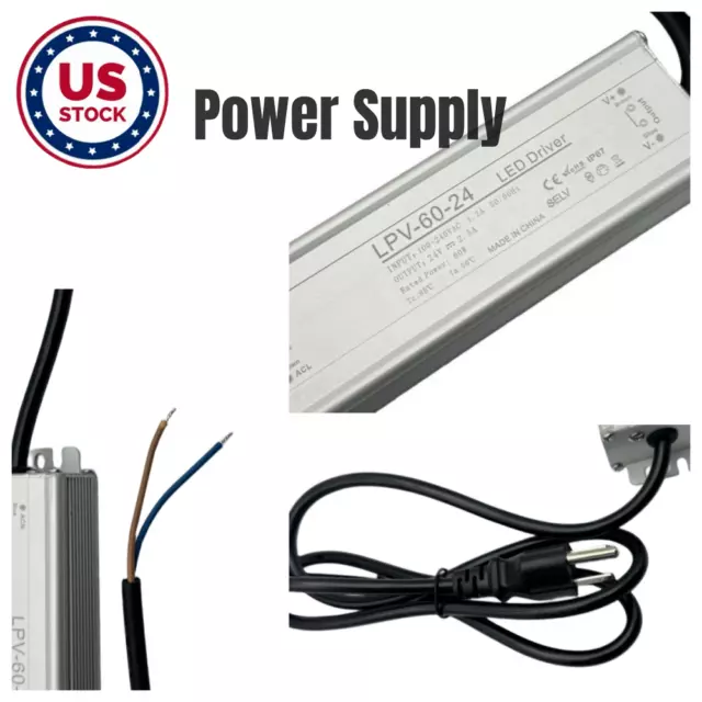 US 60W-150W Power Supply AC110V to DC12V/24V LED Driver Transformer Adapter IP67