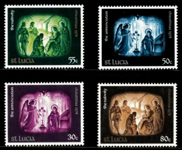 St. Lucia 1978 - Christmas Nativity and Annunciation - Set of 4v - 452-55 - MNH