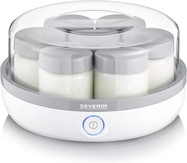 Severin JG 3520 Yoghurt Maker with 150 ml Portion Jars/Leakproof Lids, White 2