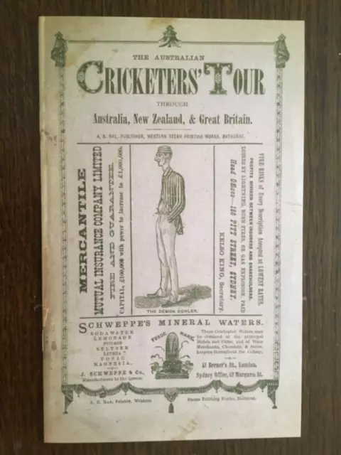 1878 Booklet Issued For Australian Tour Of England But No Tests Were Played