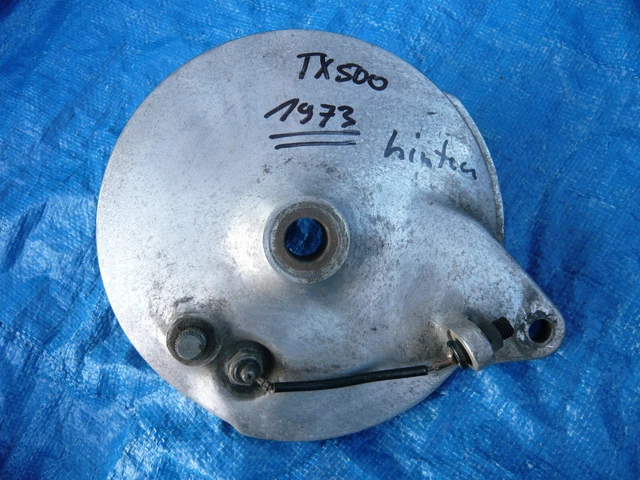 Yamaha TX500 1973 piastra di ancoraggio freno piastra di ancoraggio ruota posteriore ruota piastra freno