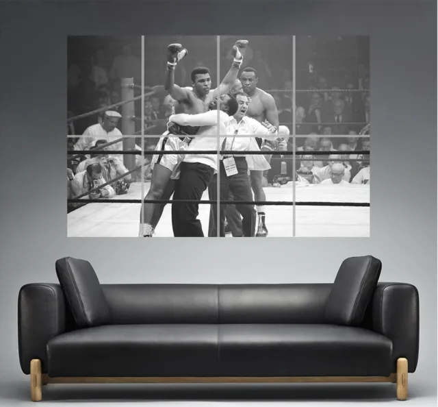 Mohamed Ali Winner VS Cassius Clay Wall Art Poster Grand format A0 Large Print