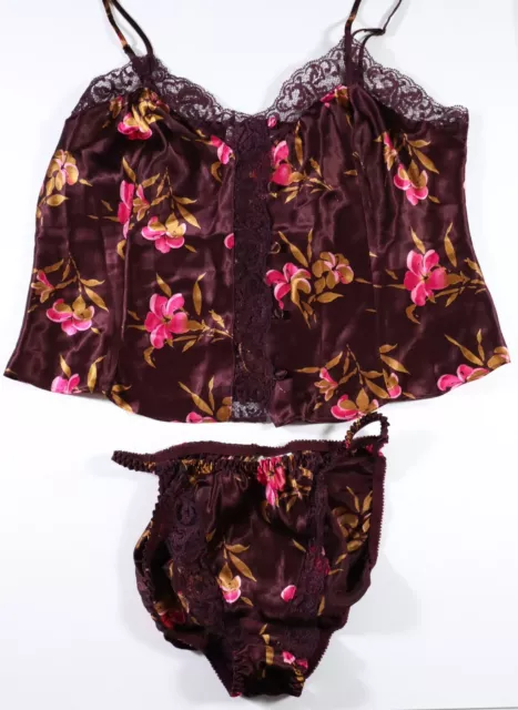 VTG VICTORIA'S SECRET Gold Label Satin Cami String Bikini Panties Set ...