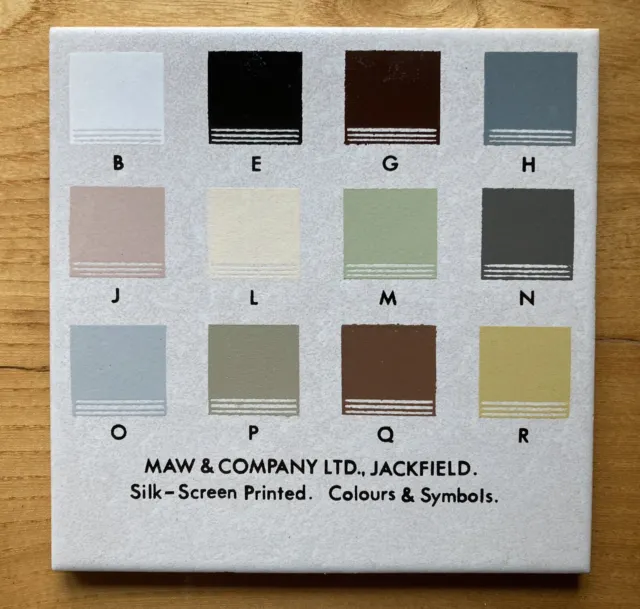 Maw & Co of Jackfield Screen Print Colour Sample Tile