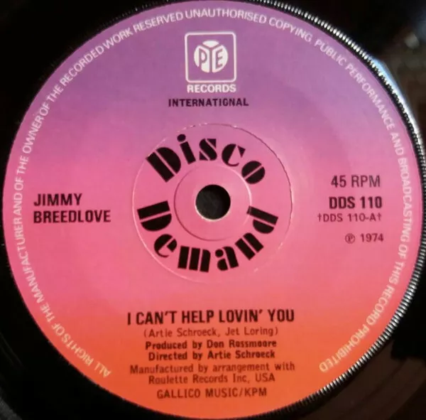 Jimmy Breedlove - I Can't Help Lovin' You, 7", (Vinyl)