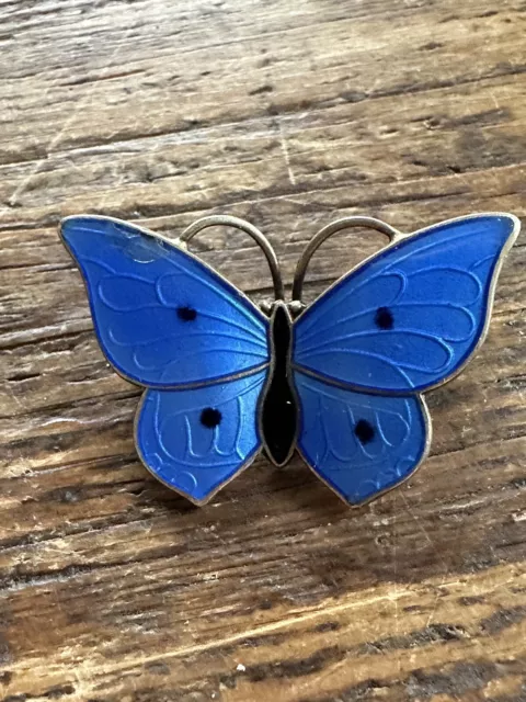 Sterling Silver Enamel Butterfly Brooch  Norway Norwegian