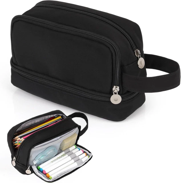 Astuccio Portamatite Della Gao - Grande Capacità 2 Scomparti, Nero, Resistente All'Acqua - Foto 5