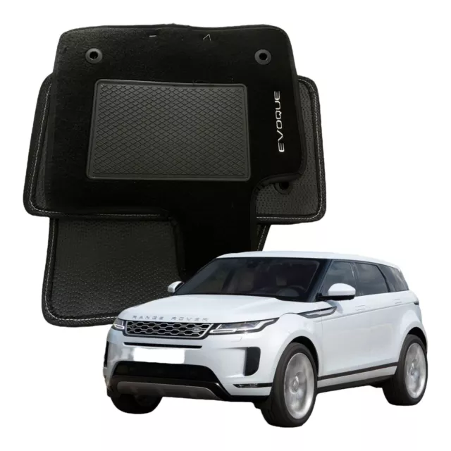 Kit 4 Pezzi Tappeti Tappetini Moquette Per Lr Range Rover Evoque 2019 Con 8 Att.