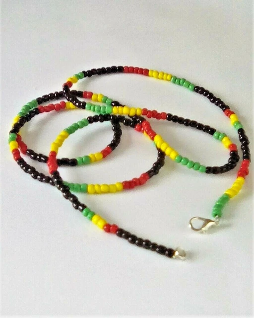 RASTA JAMAICAN REGGAE Waist Bead Hand Made With 4Mm Seed Beads Lobster Clasp 4.99 PicClick UK