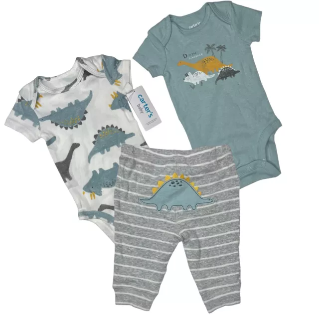 Carters Size 6 Months Baby boy 3 pc Dinosaur Outfit Set Pants Bodysuit NWT