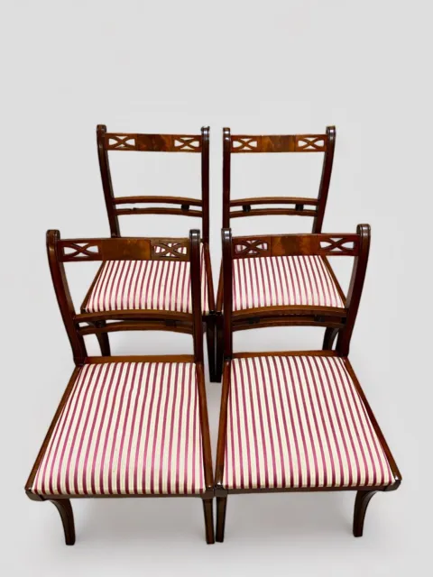 Antique Mahogany Dining Chairs /Set of 4 / Made in England 1940s /FREE DELIVERY