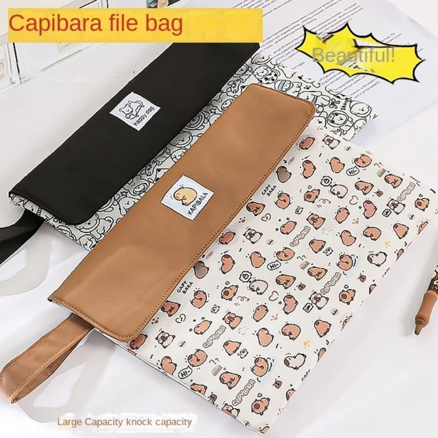CAPYBARA FILE FOLDER A4 Size Cartoon Dog Capybara Storage Bag Office ...