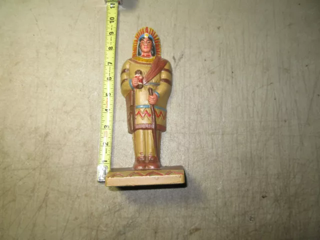 Vtg Cast Iron Indian Chief w/Headdress cigar The Strata Group 1988 Door stop