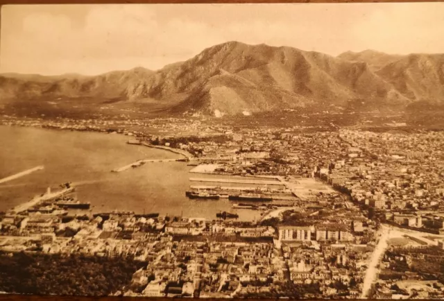 Cartolina D'epoca Palermo 1947 Panorama Monte Pellegrino. Viaggiata