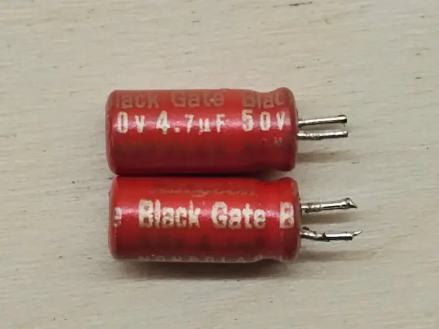 2 x Used Rubycon Black Gate N capacitors. 4.7uf 50V