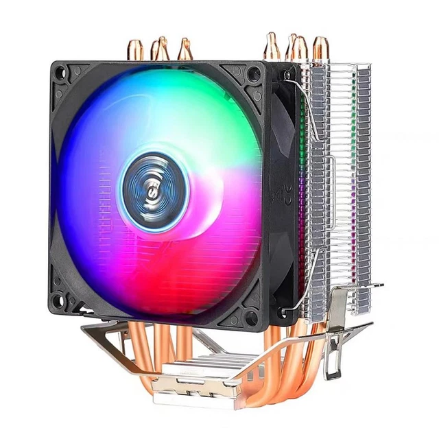 RGB CPU COOLER 4 Heat Pipe 9cm Cooling Fan Hydraulic Bearings Mute for ...