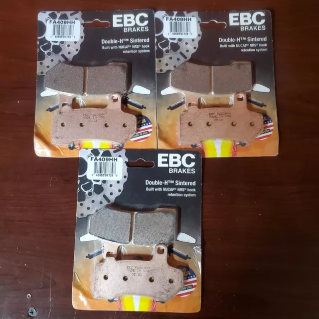 EBC FA409HH Double-H Sintered Brake Pads Front/Rear (3 pack for 3 Rotors)