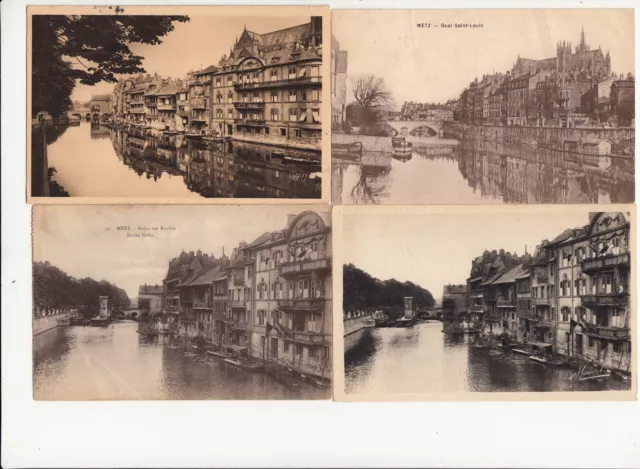 Lot 4 cartes postales anciennes METZ bains des roches