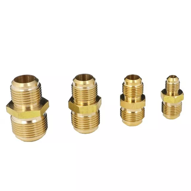 SAE Flare 1/4" 3/8" 1/2" 3/4" Brass Pipe Fitting Connector Adapeter Coupling