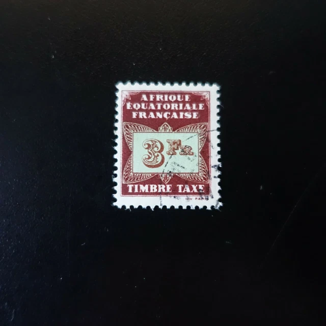 France Colonie Afrique Equatoriale Française Aef Timbre Taxe N°11 Oblitéré